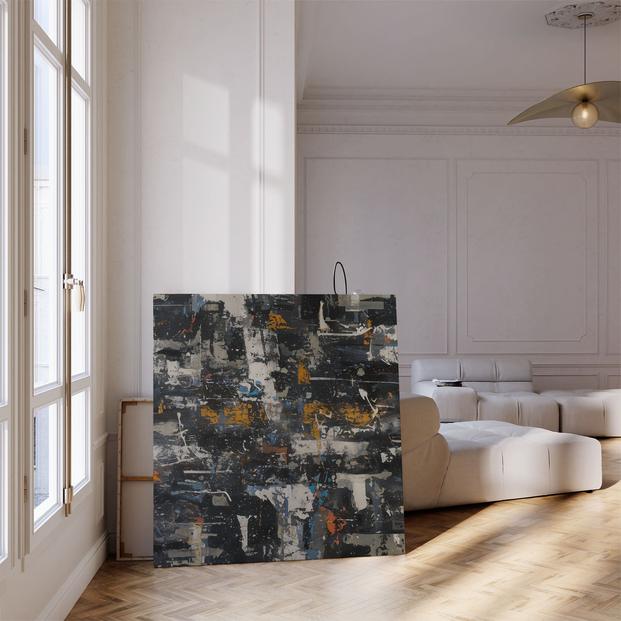 Urban Midnight Abstract Canvas Art Print