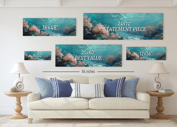 Tableau sur toile représentant un récif corallien sous-marin