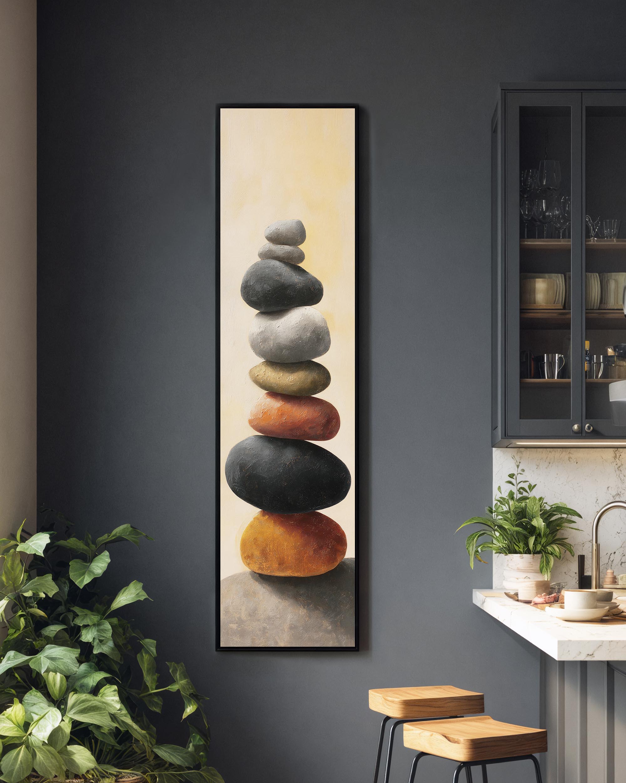 Zen Stacked Stones Vertical Canvas Print