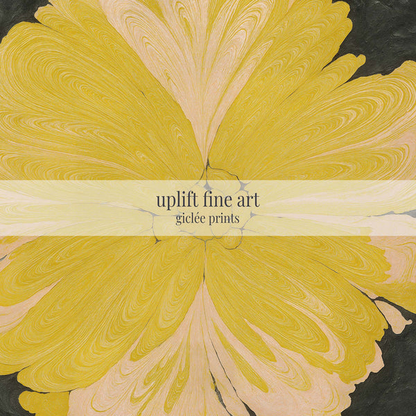 Abstrakter Kunstdruck mit gelber Blume