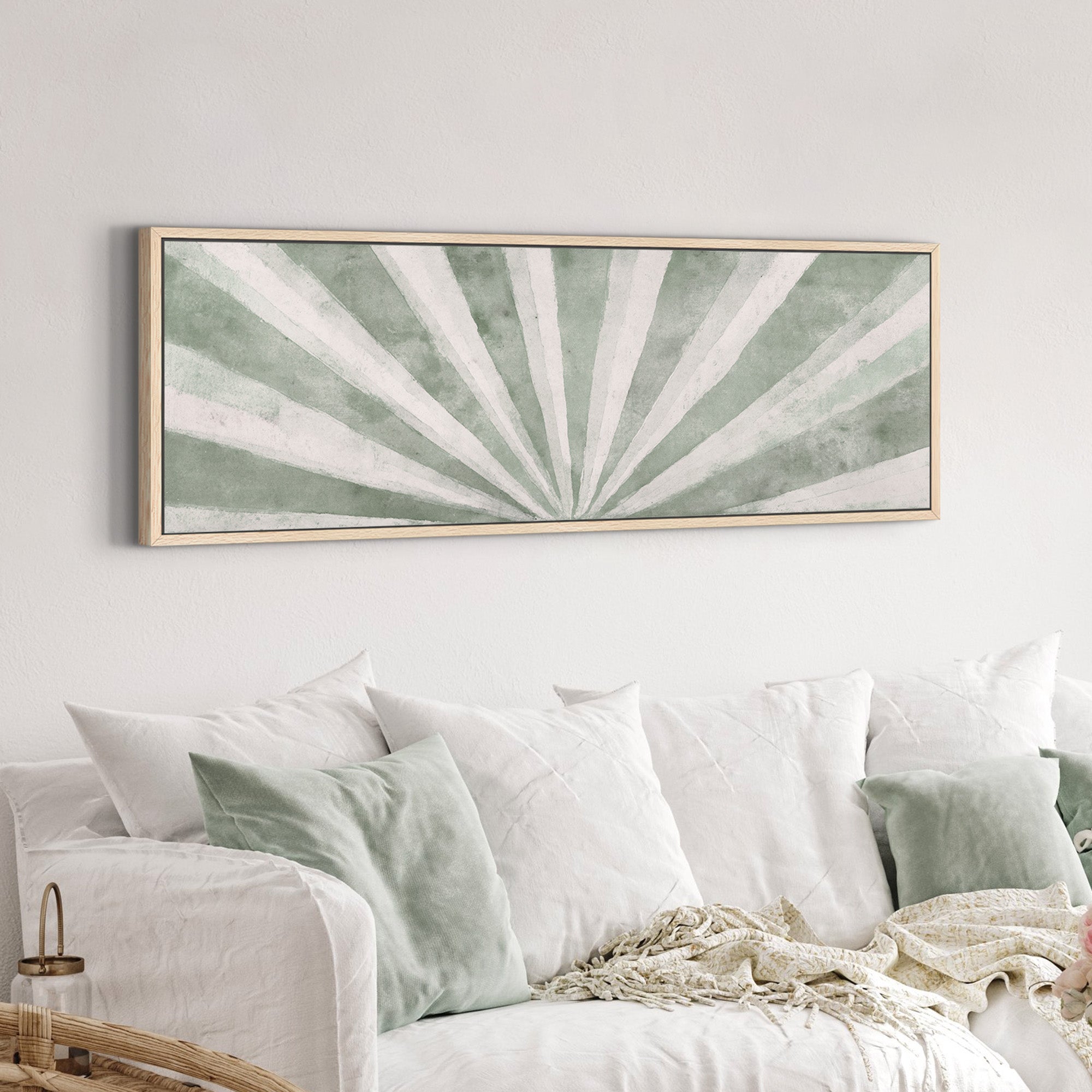 Sage Green Sunburst Wall Art Print