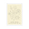 Minimal line art by Isabelle Vandeplassche depicting a French dining table with bread, wine, seafood, and tableware on a cream background.