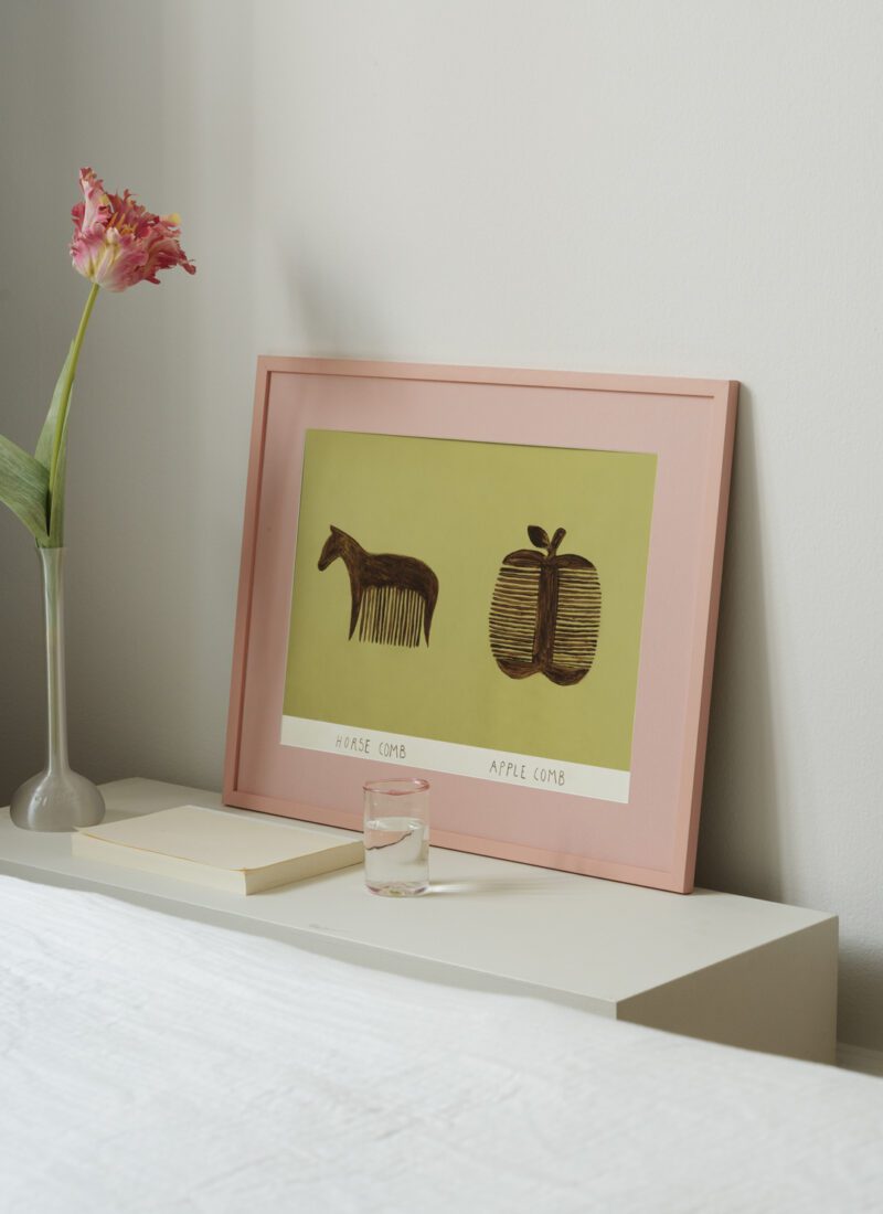 Horse and Apple Comb Art Print