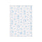 A charming pattern featuring blue outlines of cartoon dogs, ice cream cones, sunglasses, and instant cameras on a light grey background, evoking a sense of fun and childhood joy.
