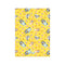 A delightful pattern featuring Bluey characters and ice cream cones scattered across a bright yellow background, evoking a fun and playful summer atmosphere.