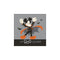 Mickey Mouse dressed as a vampire for Halloween, with a flowing orange-lined cape, striking a playful pose against a grey background with silhouetted bats and the text 'un-BOO-lievable'.