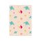 A charming pattern featuring teal manta rays with tribal designs, scattered seashells in pink, yellow, and teal, and small blue bubbles on a pale peach background, evoking a whimsical underwater scene.
