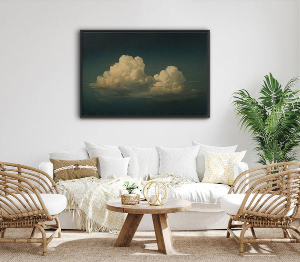 Vintage Floating Moody Cloud Painting Canvas Art for Living room - View 2