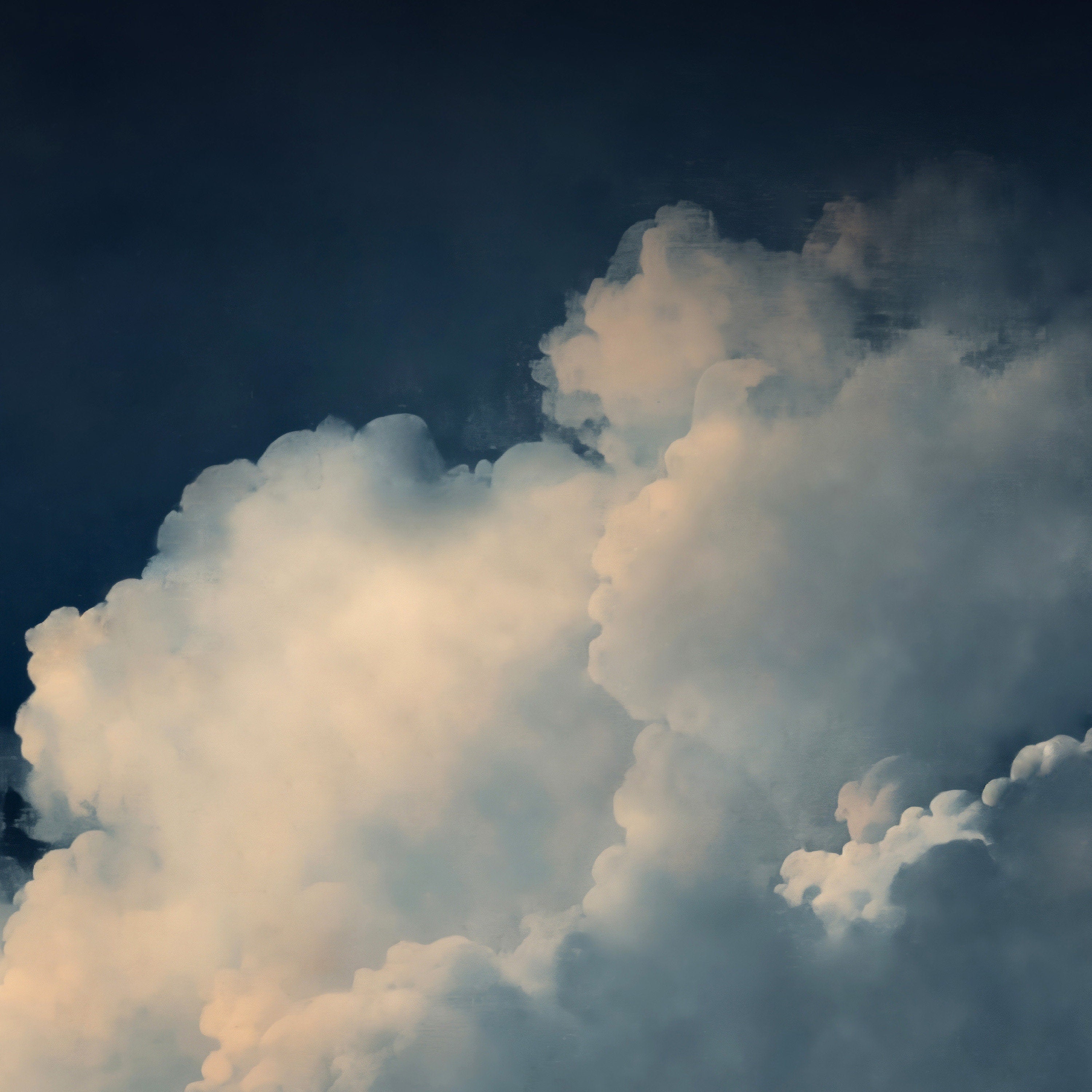 Vintage Navy Floating Moody Cloud Painting Canvas Art for Living room - View 4