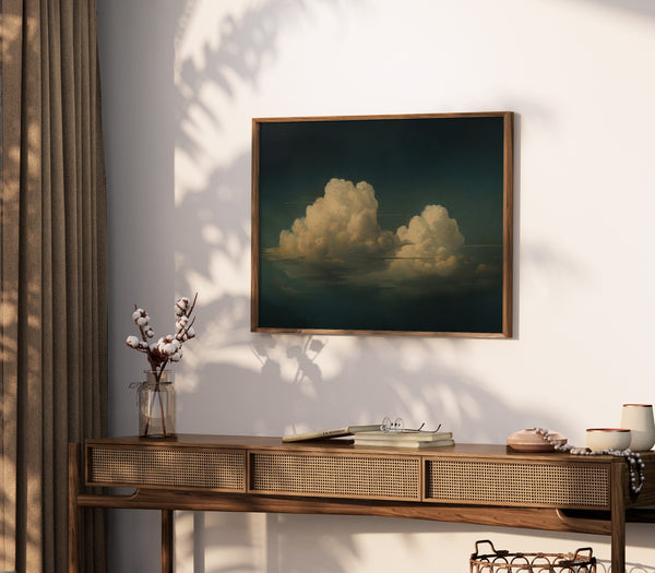 Vintage Floating Moody Cloud Painting Canvas Art for Living room - View 4
