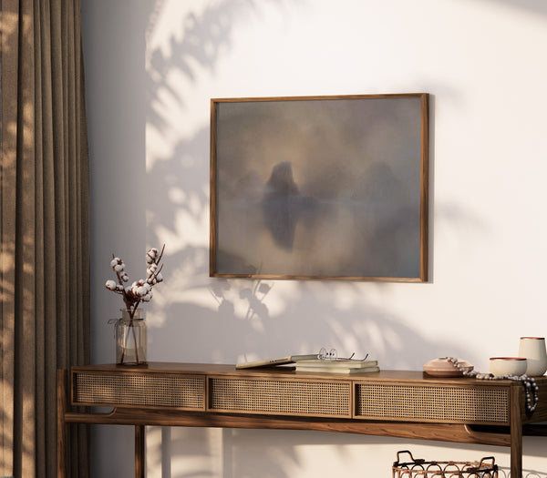 Morning Mist Mountain Landscape Canvas Art - View 2