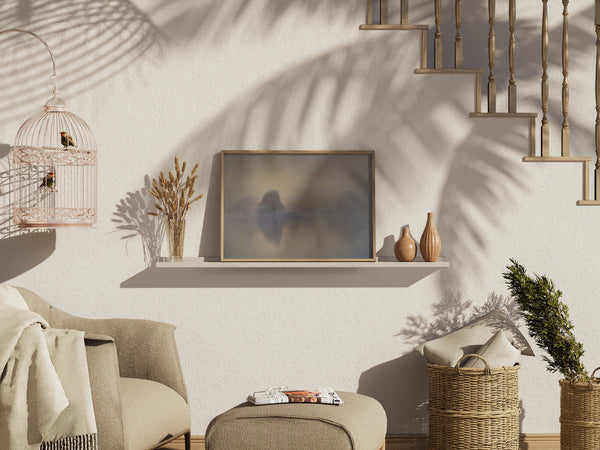 Morning Mist Mountain Landscape Canvas Art - View 3