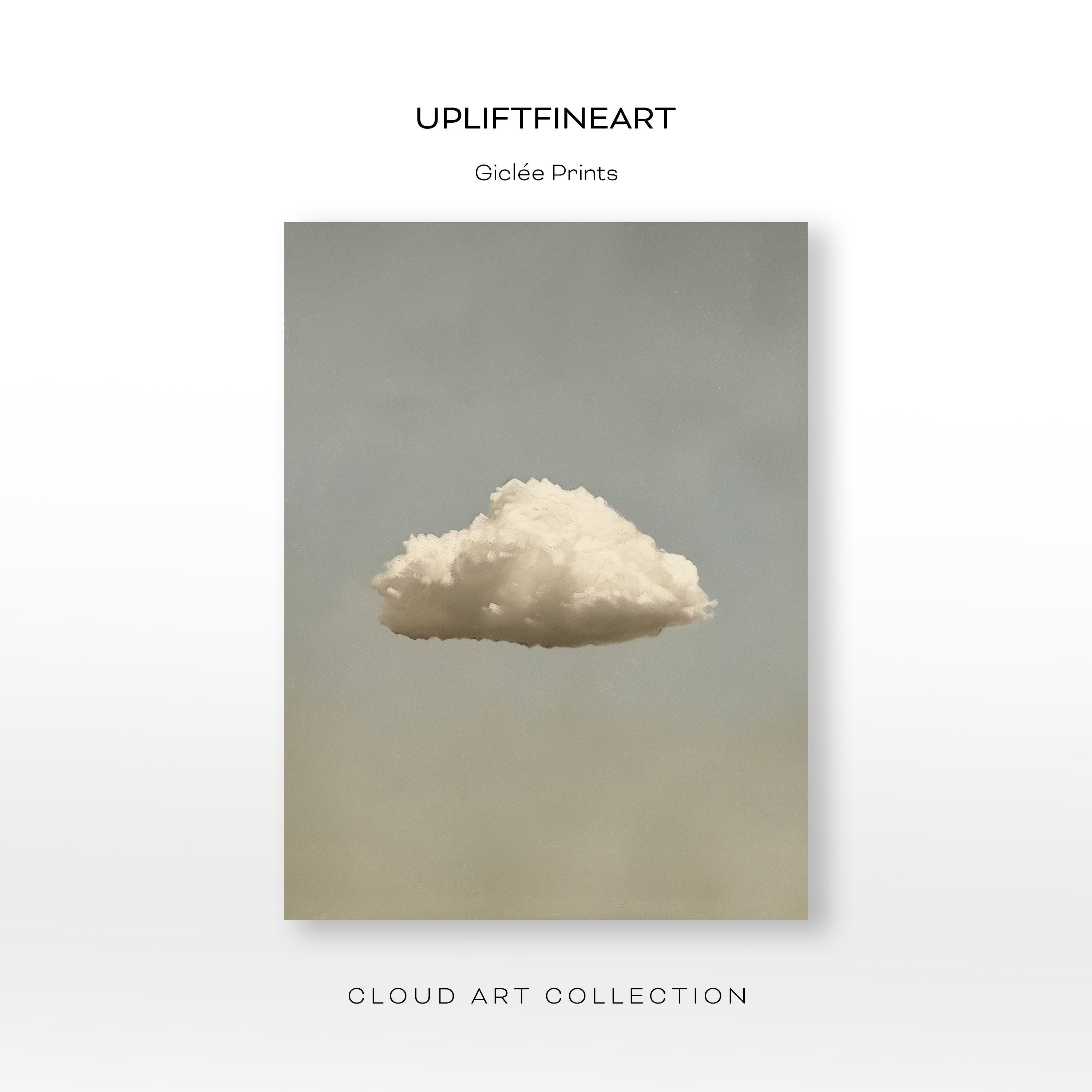 Minimalist Cloud Art Print Canvas Art for Office - View 2