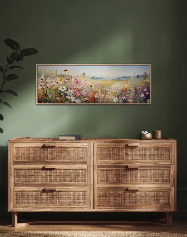 Floral Meadow Wide Art Painting Canvas Art - View 6