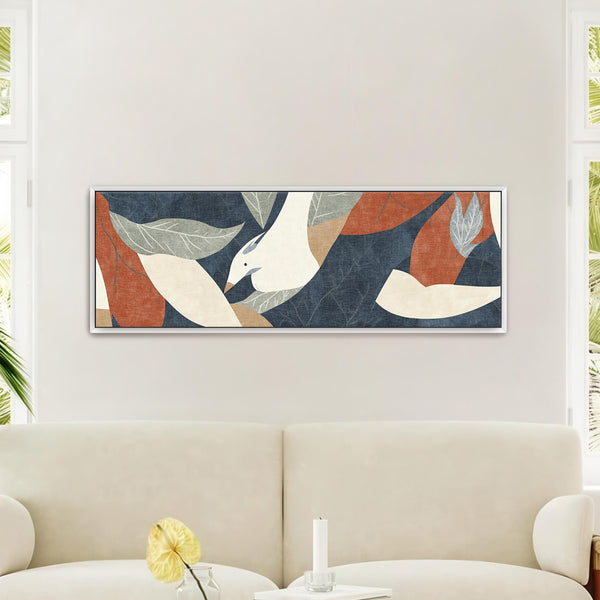 Abstract Vintage Bird Illustration Wall Art Canvas Art - View 4
