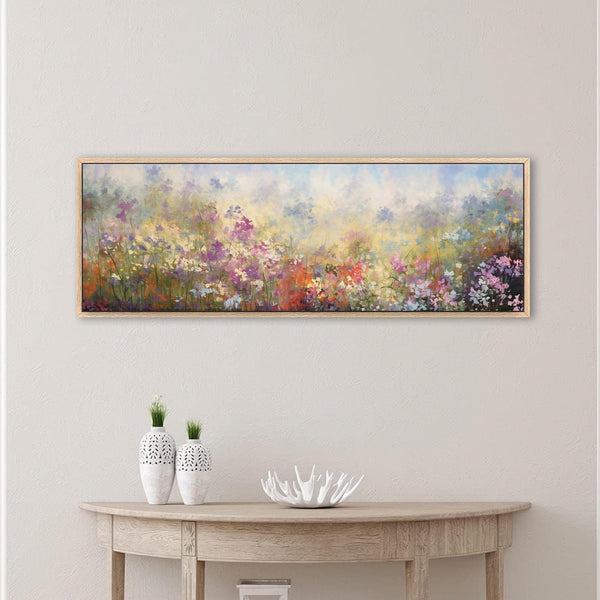 Floral Meadow Wide Art Print Canvas Art for Living room - View 3