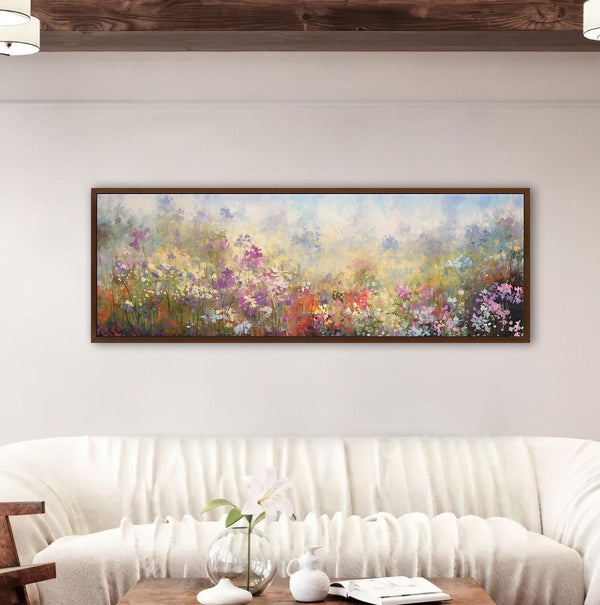 Floral Meadow Wide Art Print Canvas Art for Living room - View 4