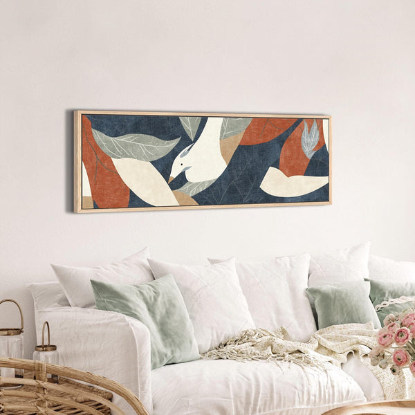 Abstract Vintage Bird Illustration Wall Art Canvas Art - View 3
