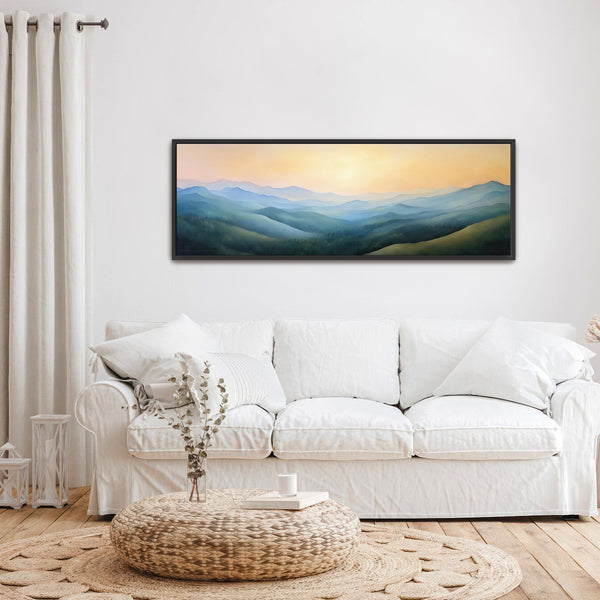 Landscape Mountain Wide Art Print - Moody Canvas Art for Living room - View 6