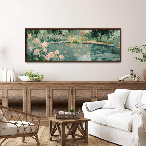 Abstract Garden Pond Painting Canvas Art - View 7