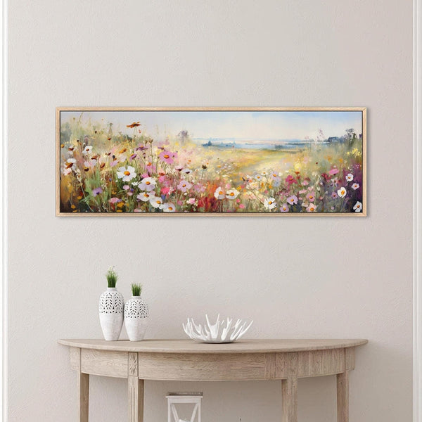 Floral Meadow Wide Art Painting Canvas Art