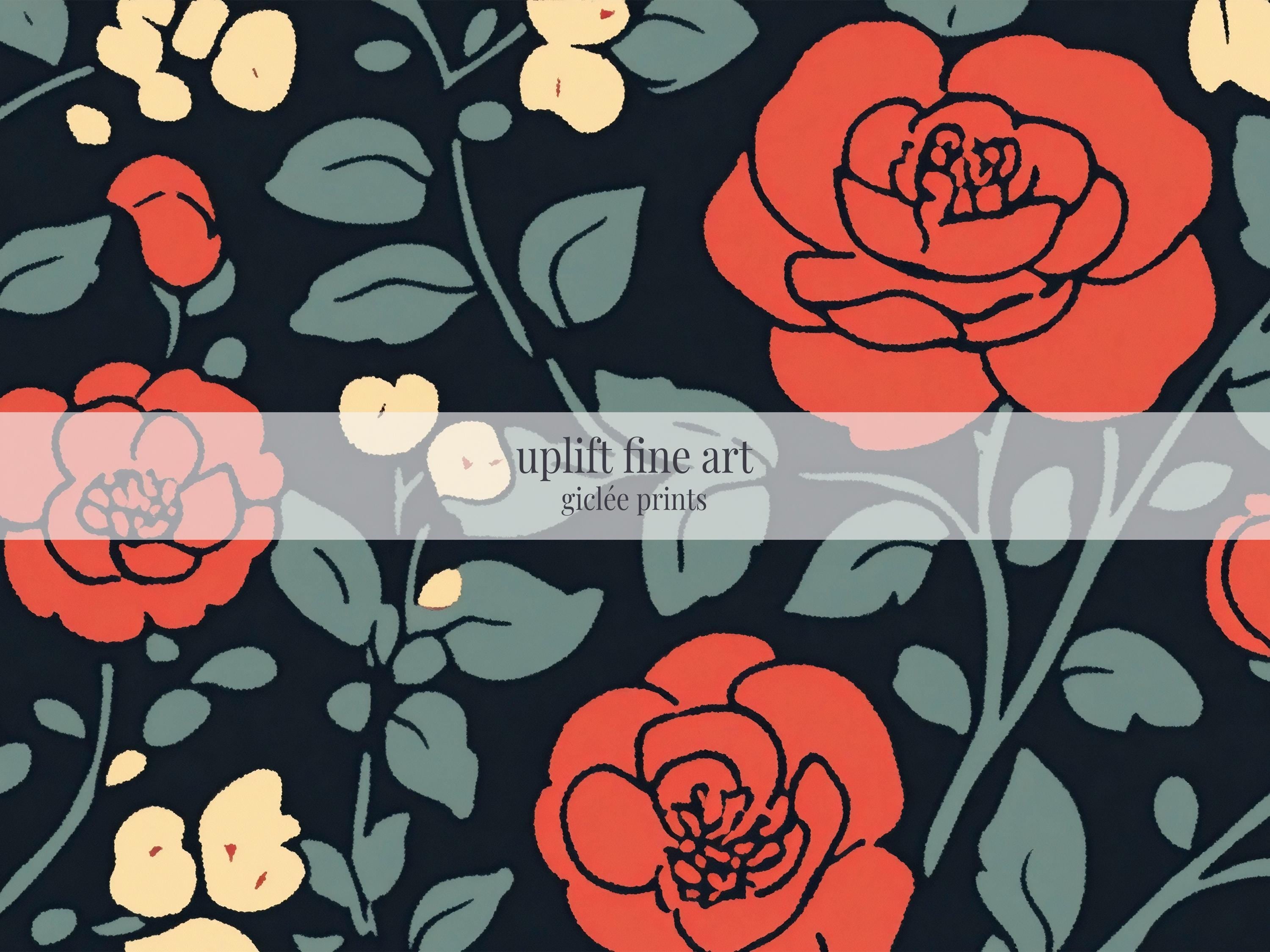 Vintage Rose Art Print Canvas Art - View 2