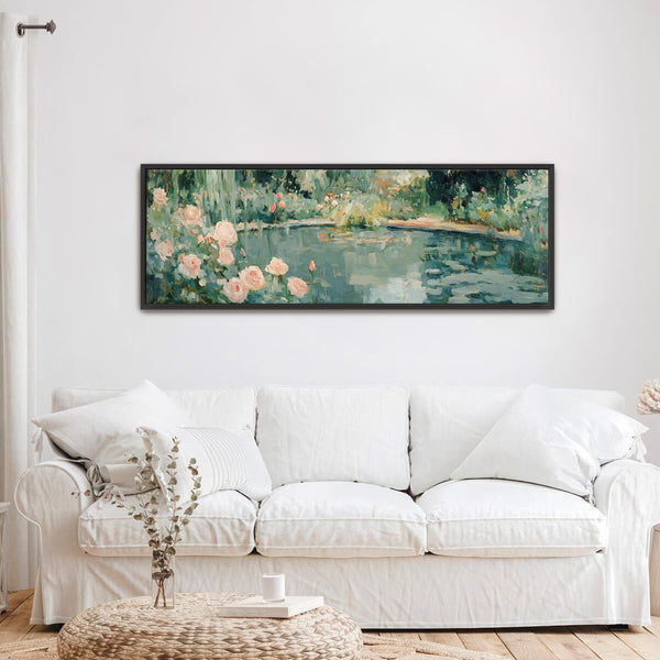 Abstract Garden Pond Painting Canvas Art - View 8