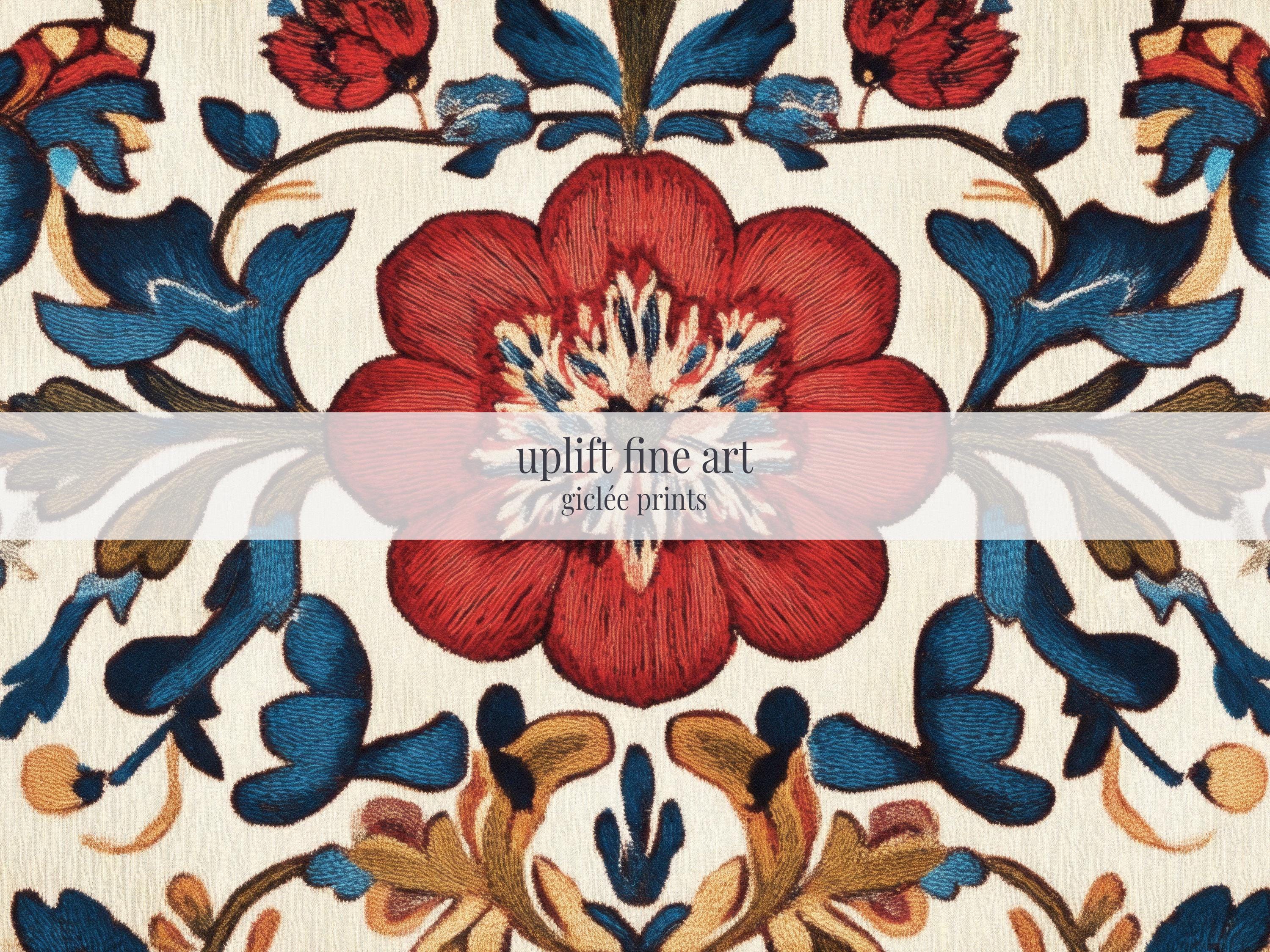Vintage Floral Tapestry Art Print Canvas Art for Living room - View 2