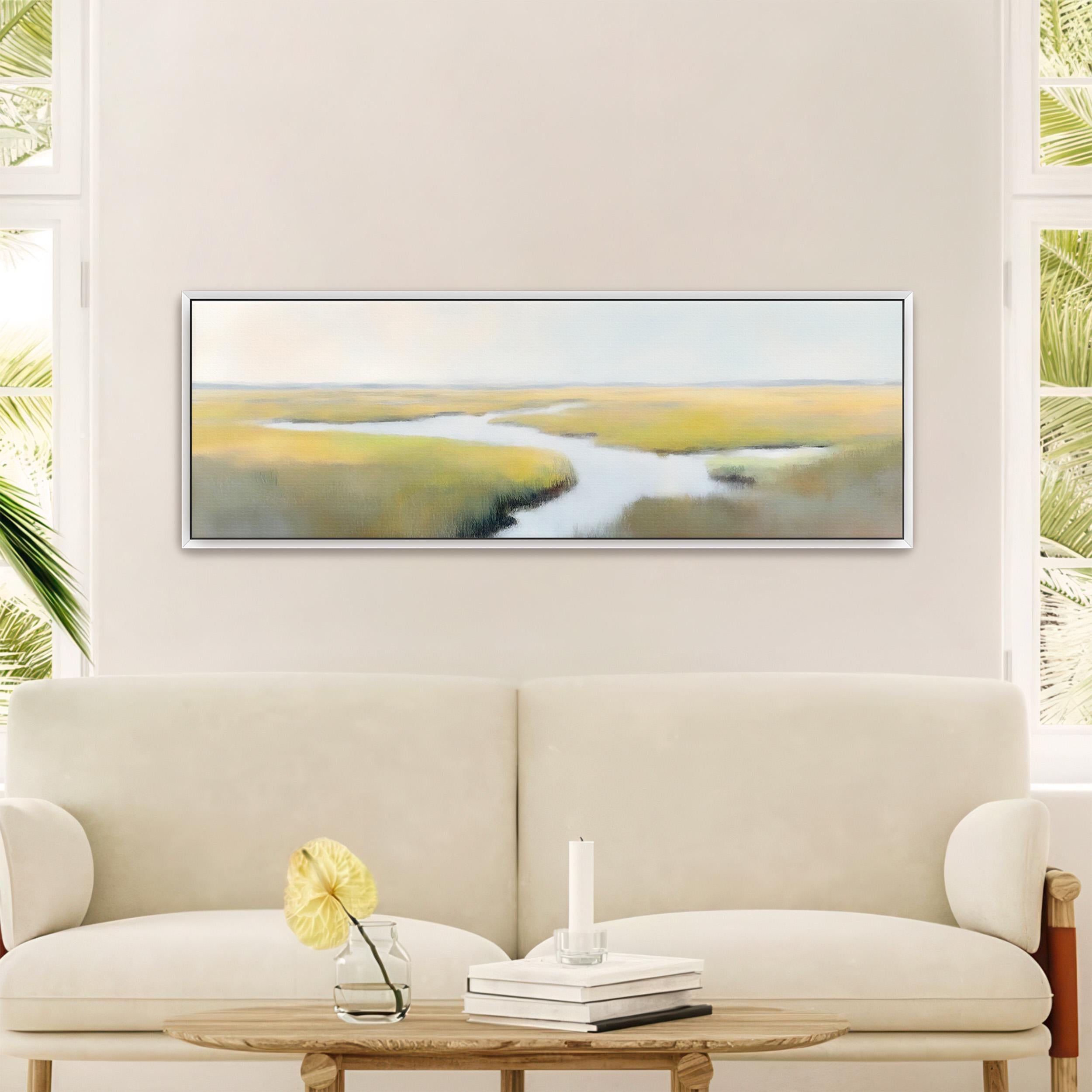 River Landscape Painting Wall Art - Minimalist Canvas Art - View 3