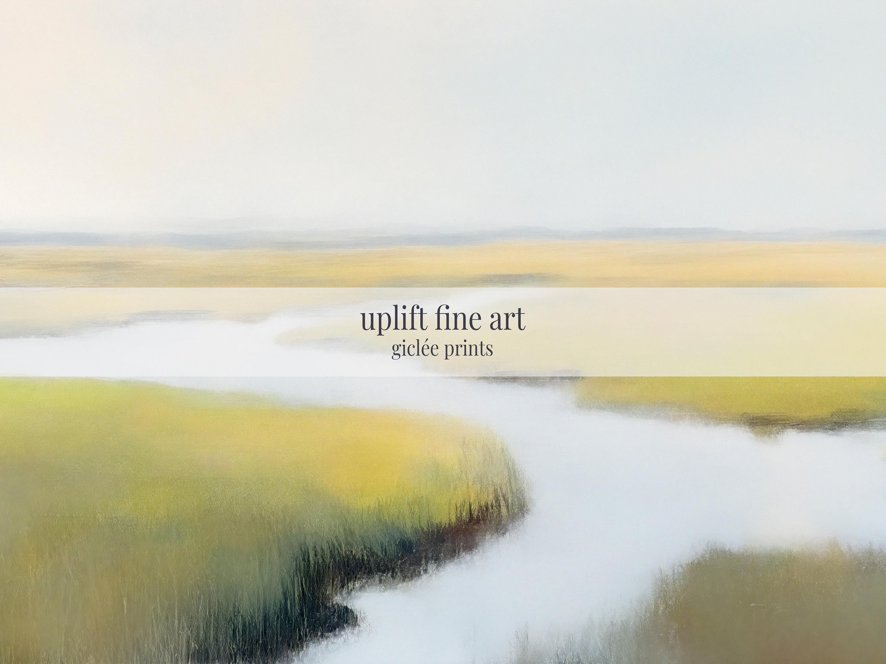 River Landscape Painting Wall Art - Minimalist Canvas Art - View 2