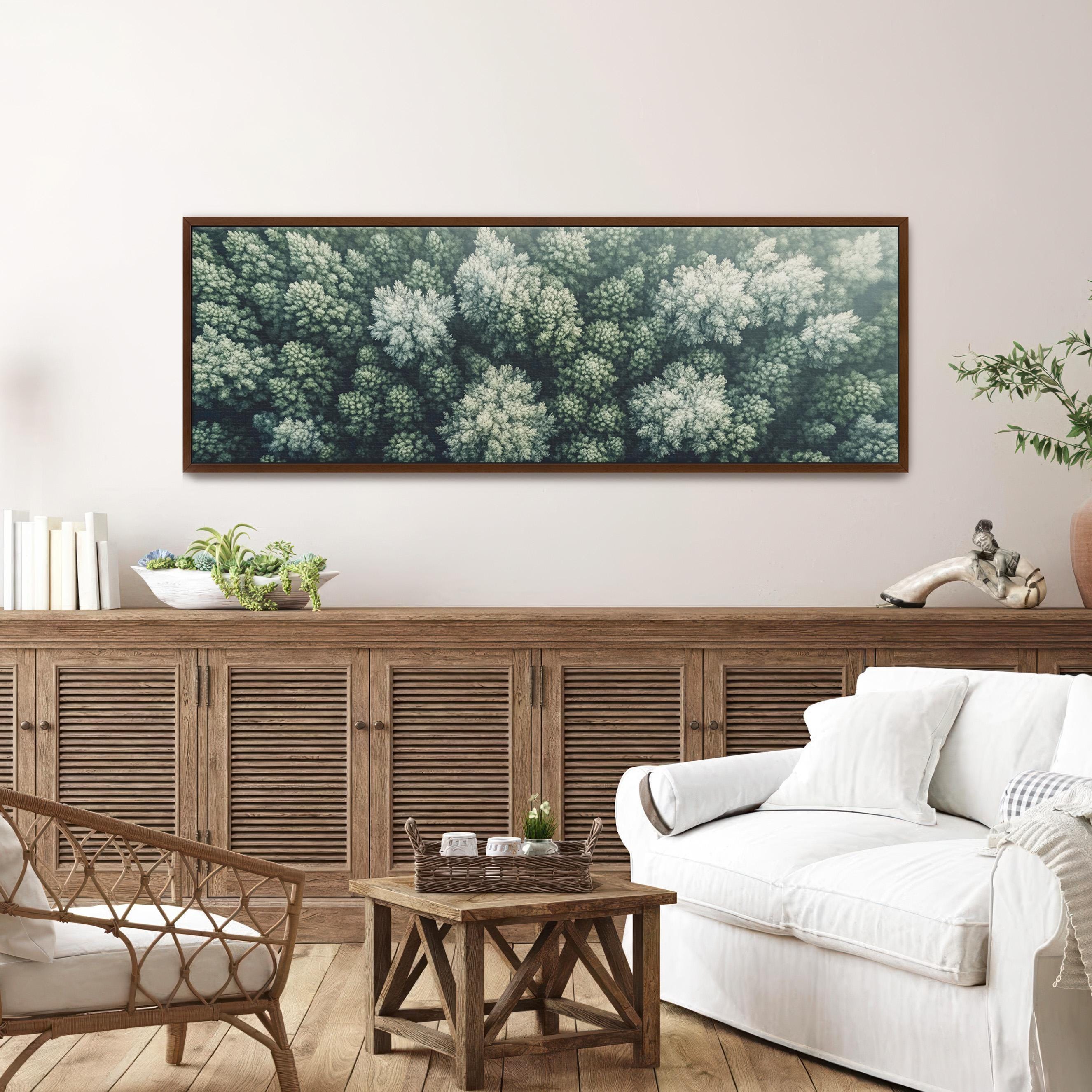Moody Forest Canopy Aerial Wall Art Canvas Art - View 3
