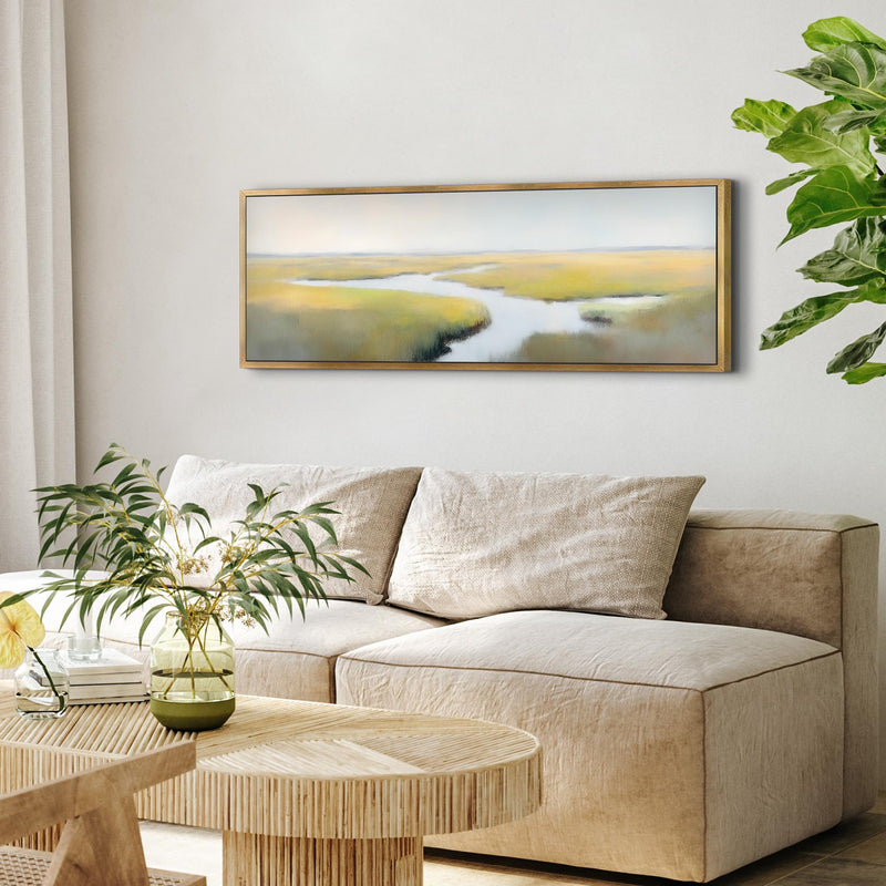 River Landscape Painting Wall Art - Minimalist Canvas Art - View 5