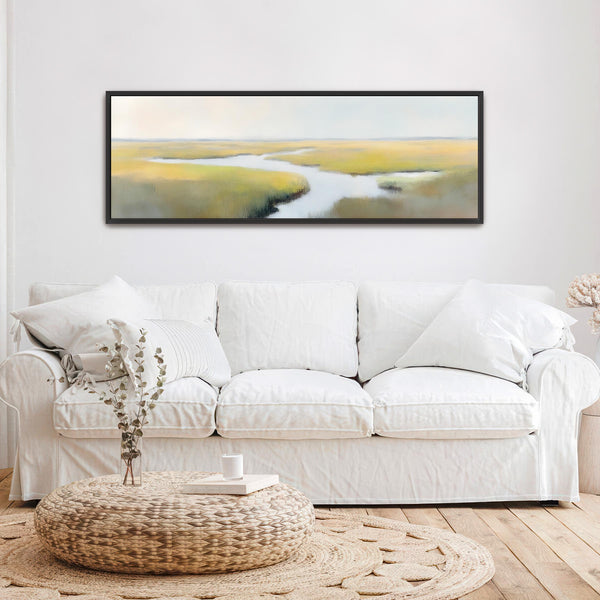 River Landscape Painting Wall Art - Minimalist Canvas Art - View 7