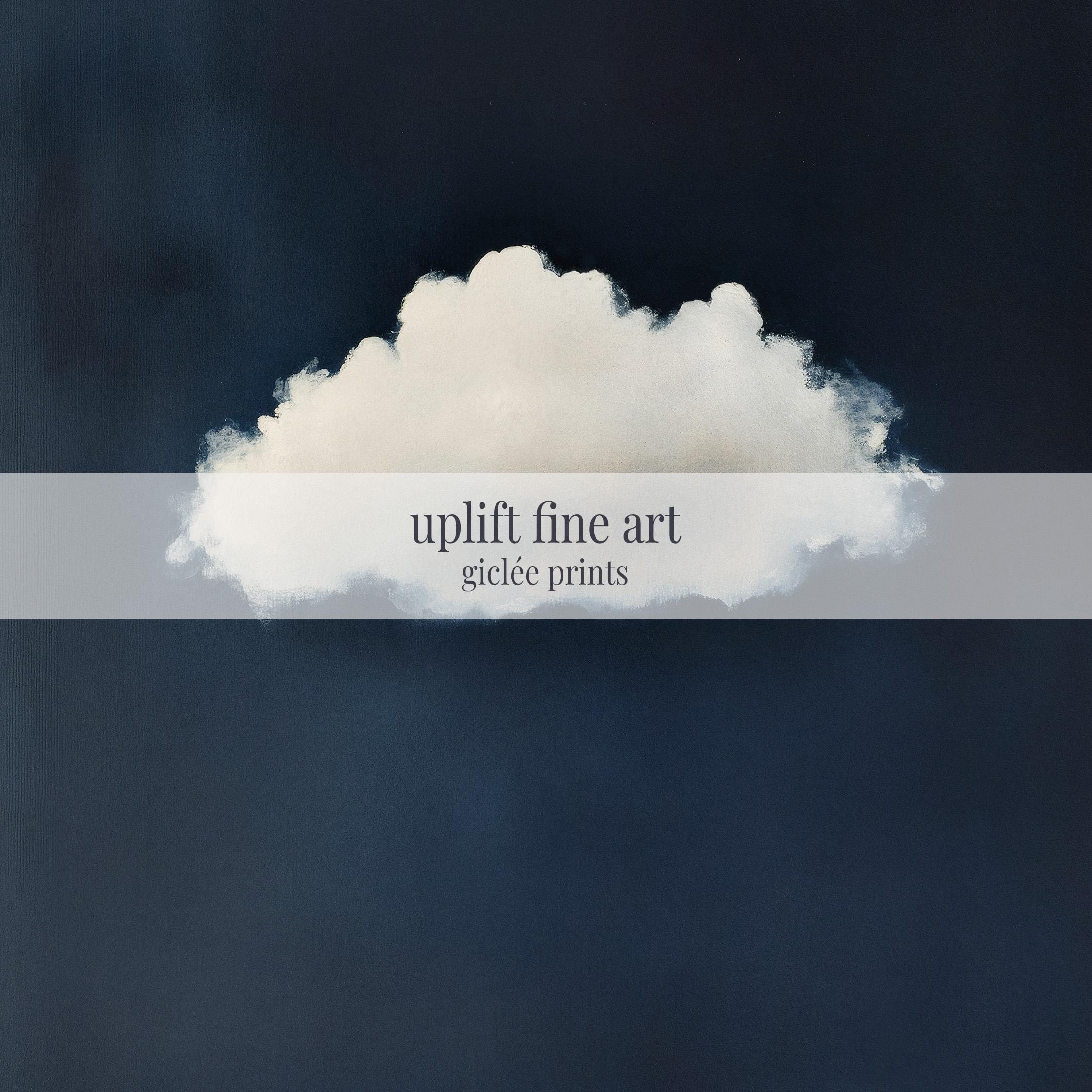 Vintage Navy Cloud Wall Art Canvas Art - View 2