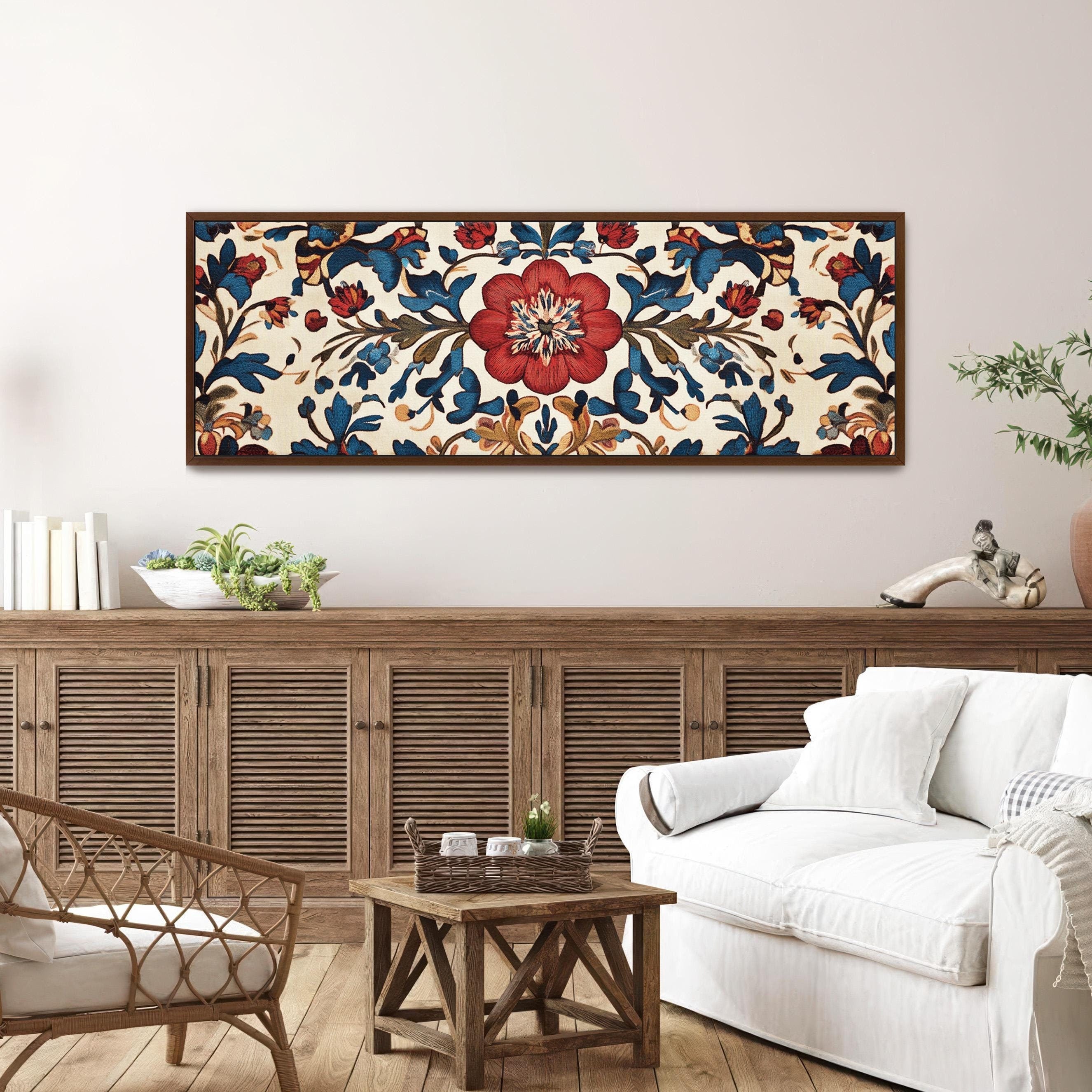 Vintage Floral Tapestry Art Print Canvas Art for Living room