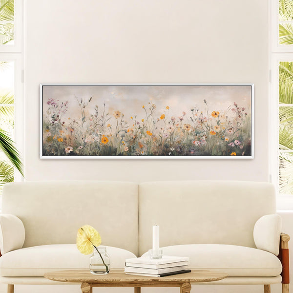 Wildflowers Large Wall Art - Neutral Canvas Art for Living room - View 5