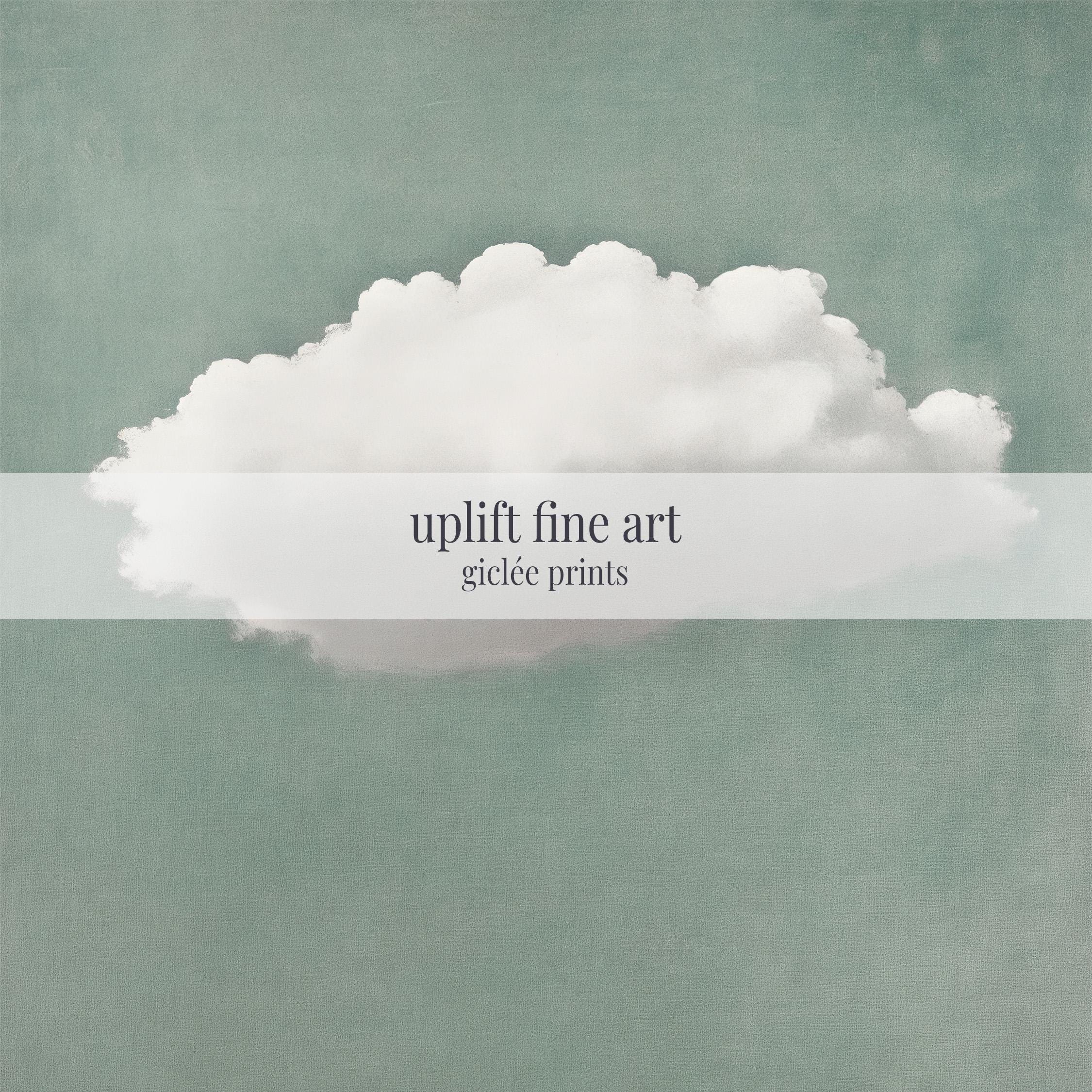 Sage Green Cloud Painting - Minimalist Canvas Art for Living room - View 2