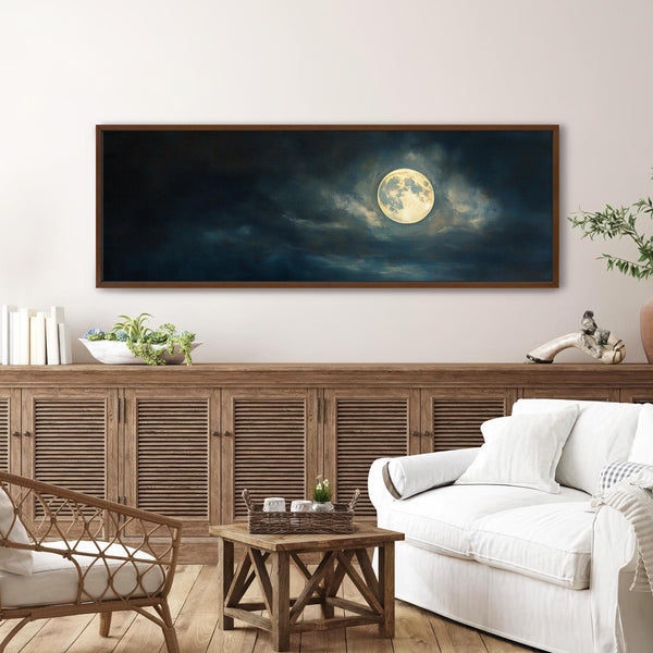 Moon At Night Painting - Moody Canvas Art - View 4
