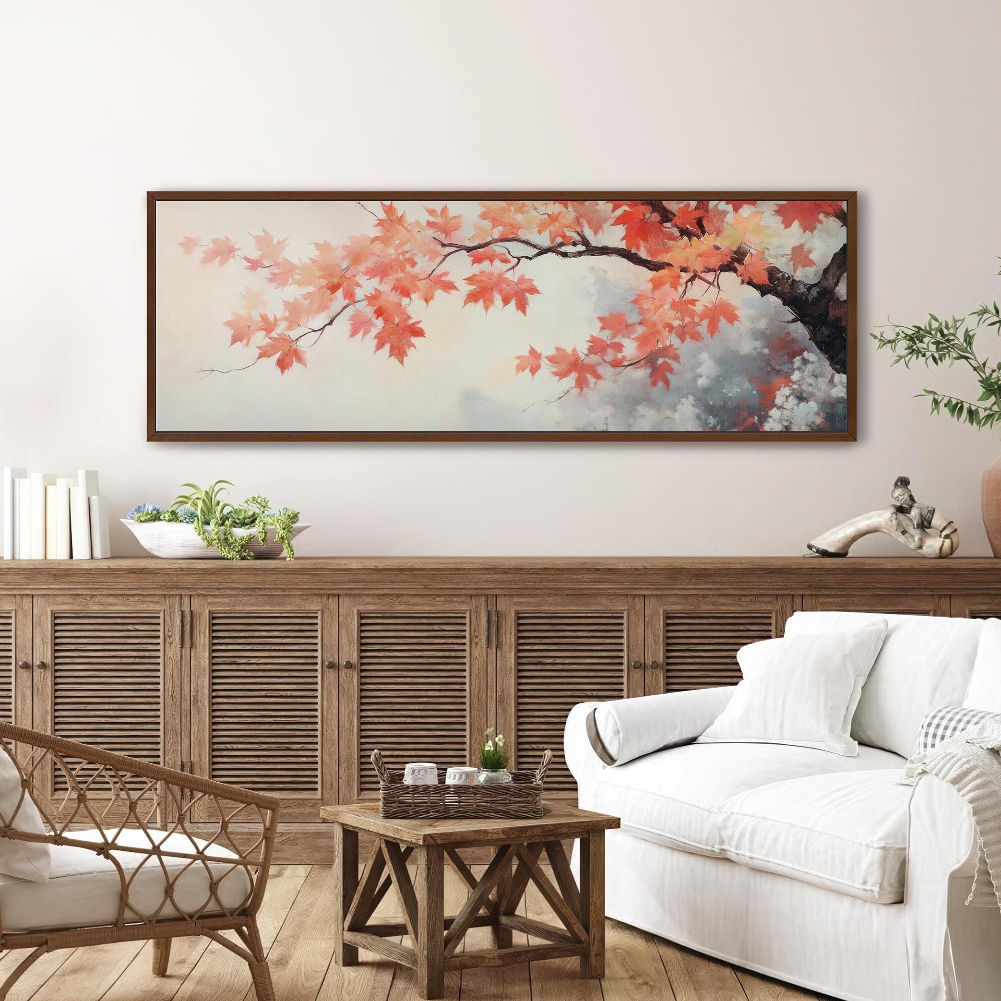 Rustic Red Leaves Wall Art Canvas Canvas Art - View 4