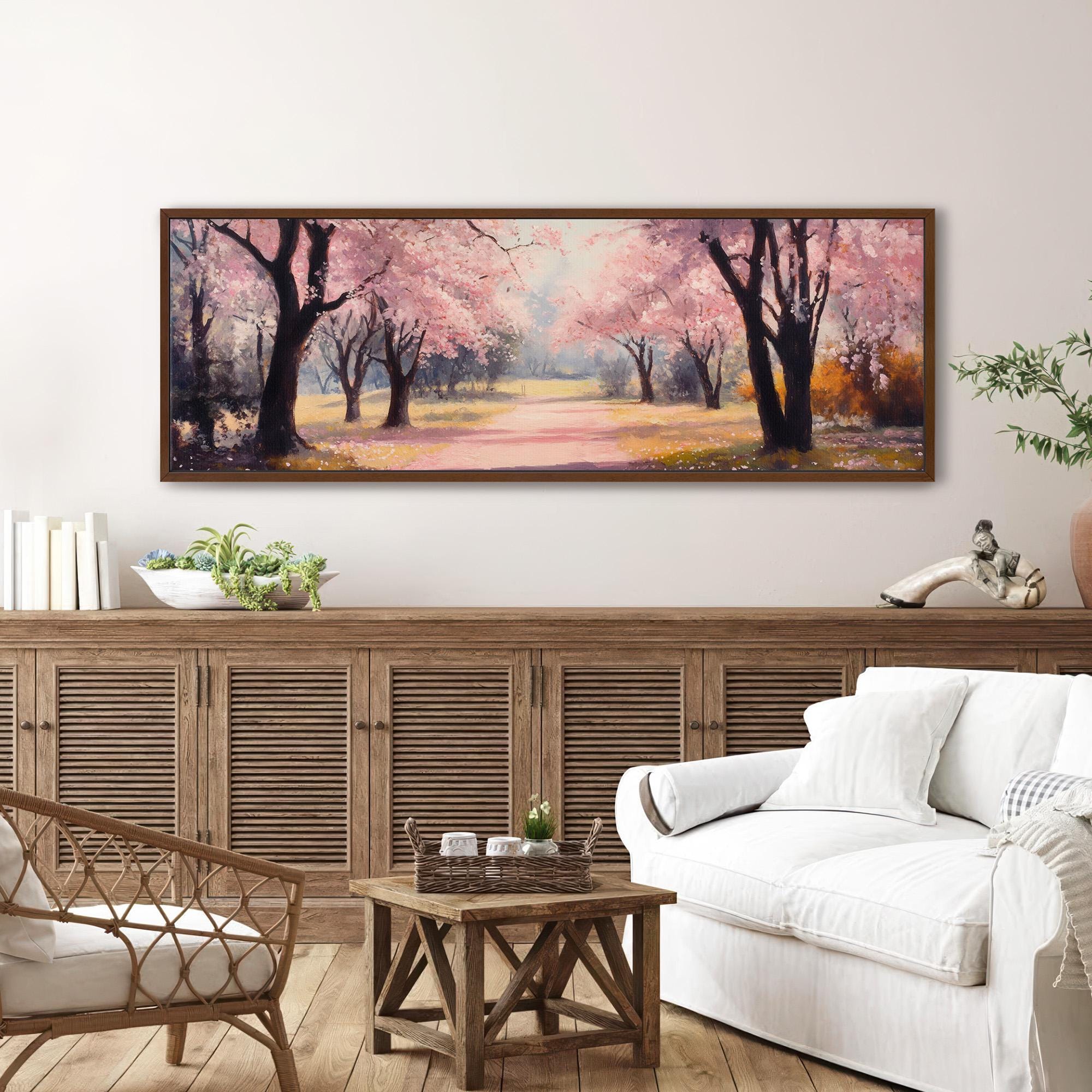 Cherry Blossom Painting - Moody Canvas Art - View 6