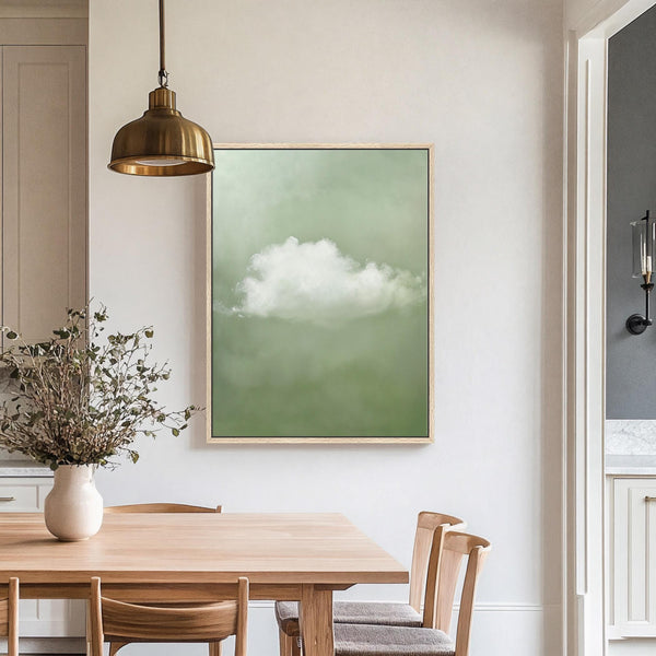 Minimalist Sage Green Cloud Art Print Canvas Art for Office - View 7