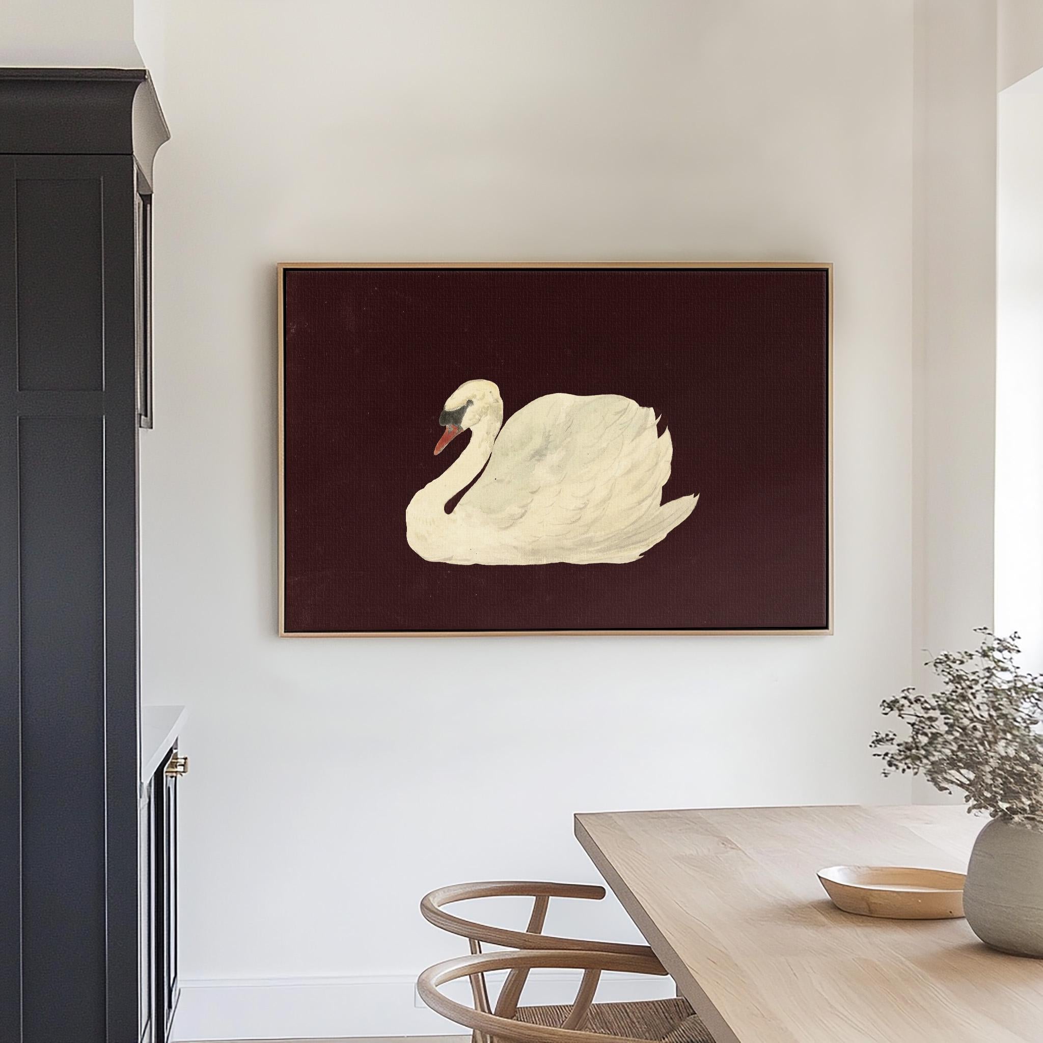 Vintage Swan Painting Canvas Art for Office - View 7