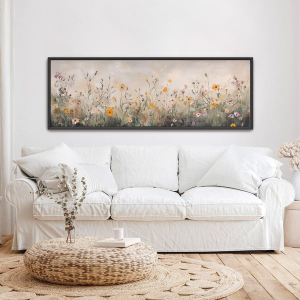 Wildflowers Large Wall Art - Neutral Canvas Art for Living room - View 4