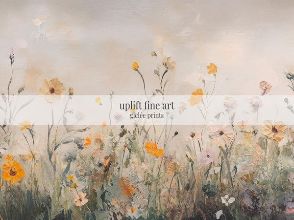 Wildflowers Large Wall Art - Neutral Canvas Art for Living room - View 2