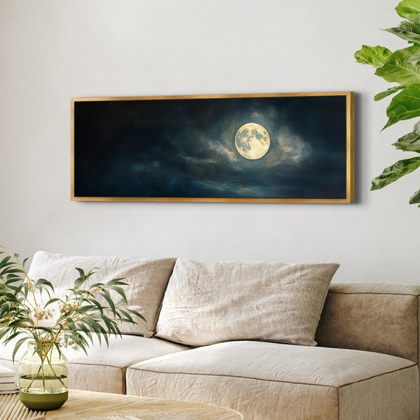Moon At Night Painting - Moody Canvas Art - View 6