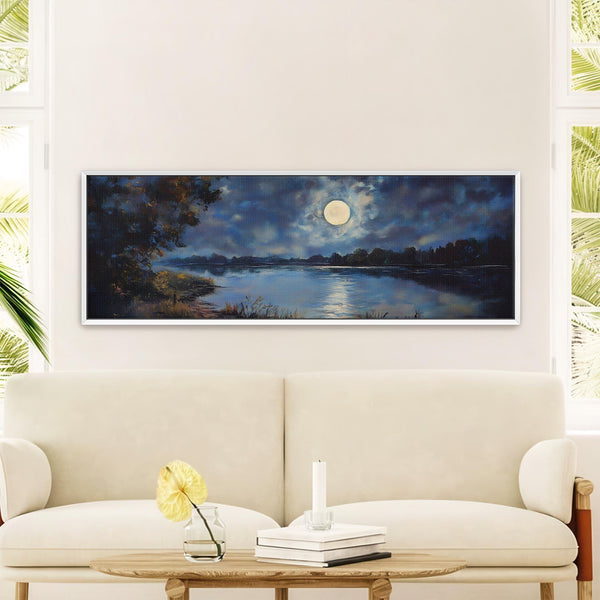 Moon At Night Painting - Moody Canvas Art - View 3