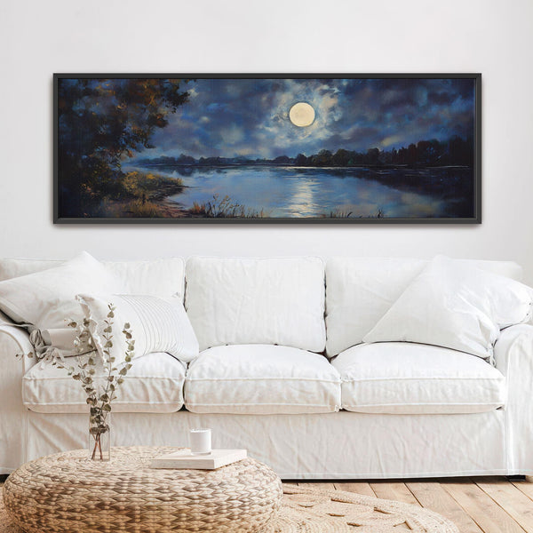 Moon At Night Painting - Moody Canvas Art - View 6