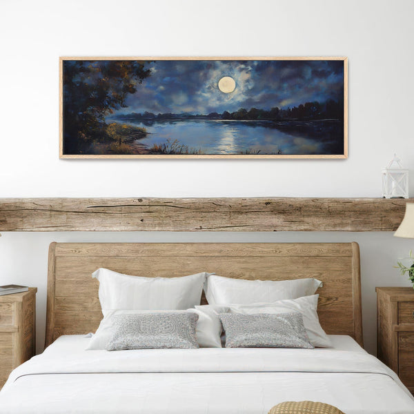 Moon At Night Painting - Moody Canvas Art - View 4