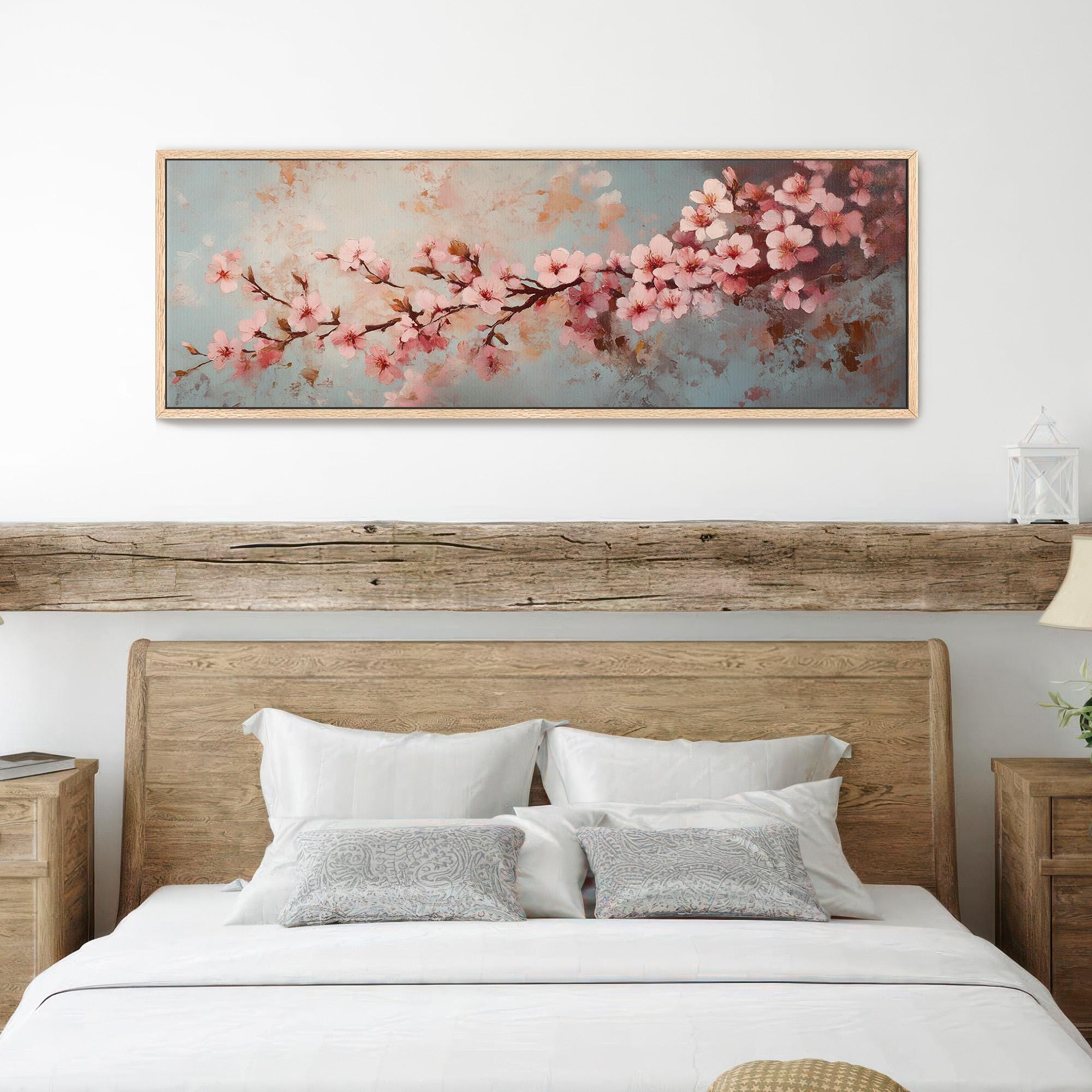 Cherry Blossom Painting - Moody Canvas Art - View 3