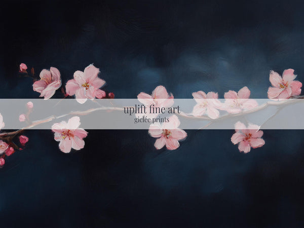 Cherry Blossom Painting - Moody Canvas Art - View 2